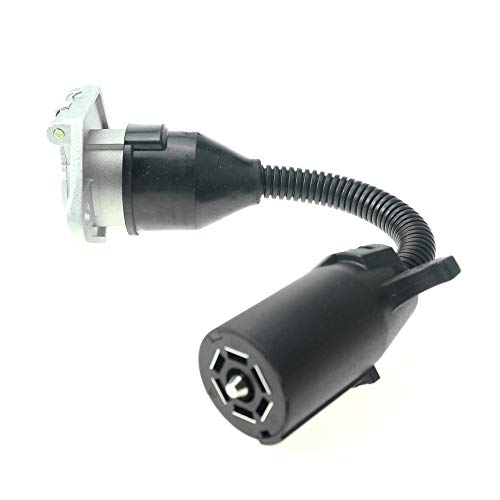 ANTO 7 RV Blade to 7 Pole Round RV Trailer Plug Wire Harness Electrical Quick Converter Adapter with Connector Socket Mounting Bracket - Image 4