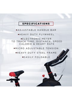 ENDLESS  EL 7141 Steel Wheel Spinning Exercise Bike With ‎Speed, Heart Rate, Time and Distance LCD Digital Display | Alloy Steel | With Bottle Holders and 110 Kg (242LB) Max Weight Support  - Image 2