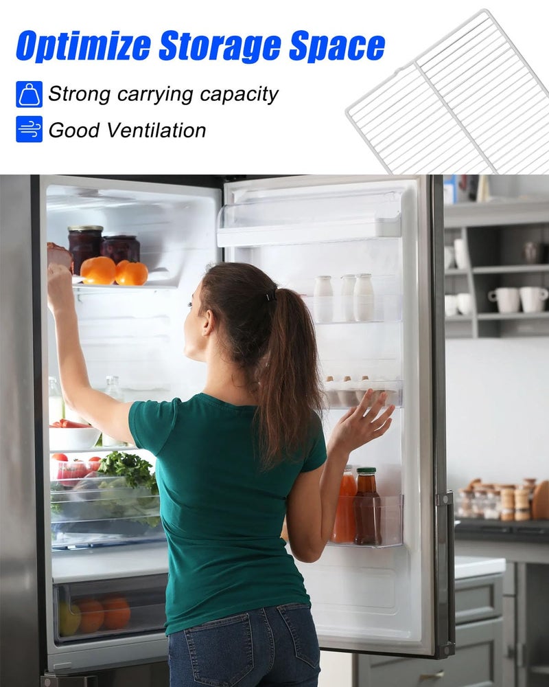 GUXPCH 240360908 Refrigerator Wire Shelf Fit for Frigidaire Kenmore White Westinghouse Crosley Gibson, 25 3/7 x 16 1/2 Inch Refrigerator Rack Replace 240360901 240360905 3189137 AP5805565 EAP9492365 - Image 5
