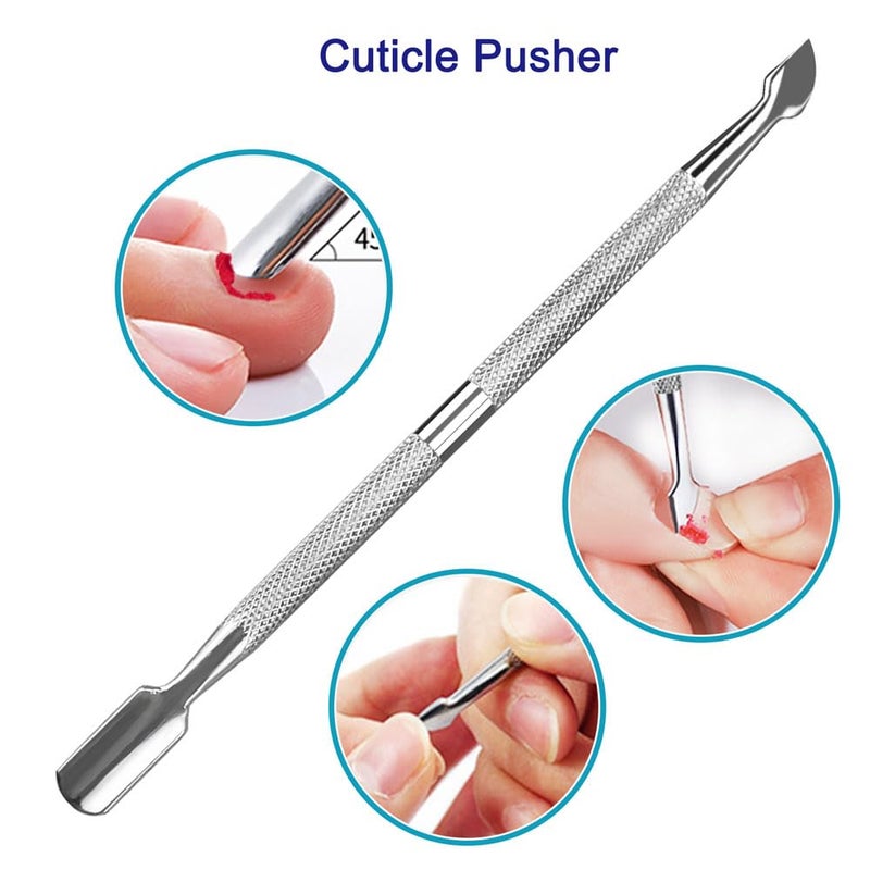 Pingispower Cuticle Pusher and Cutter, 2PCS Professional Cuticle Remover Tool, Premium Stainless Steel Durable Manicure Kit for Women, Fingernails and Toenails - Image 3