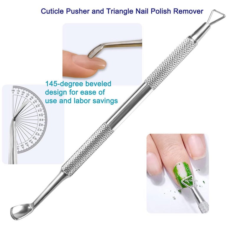 Pingispower Cuticle Pusher and Cutter, 2PCS Professional Cuticle Remover Tool, Premium Stainless Steel Durable Manicure Kit for Women, Fingernails and Toenails - Image 2