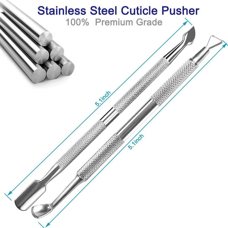 Pingispower Cuticle Pusher and Cutter, 2PCS Professional Cuticle Remover Tool, Premium Stainless Steel Durable Manicure Kit for Women, Fingernails and Toenails - Image 4