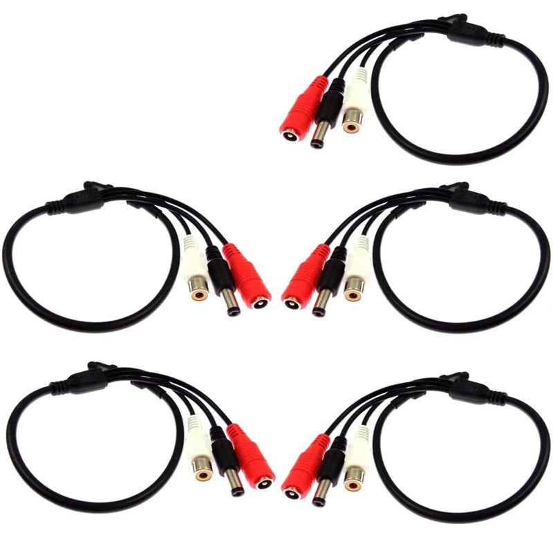 HonsCreat 5pcs 12V Plug CCTV Microphone Security Audio Tiny Surveillance RCA DVR with High Sensitive Preamp Amplified Pickup Device for External Camera Sound - Image 1