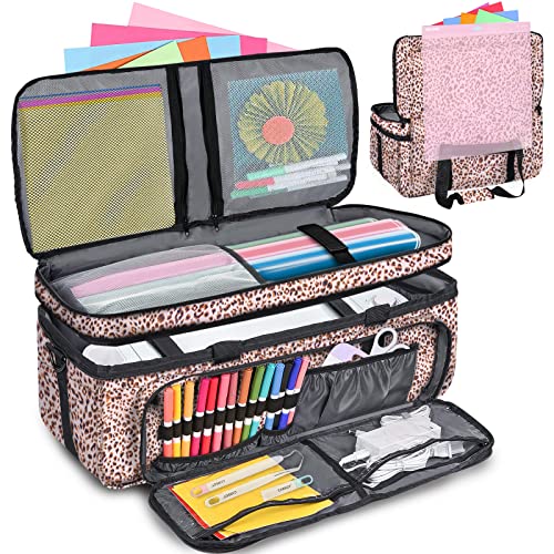 IMAGINING Carrying Case for Cricut Maker 3, Maker 4, Double-Layer Machine Bag with Cover for Cricut Explore 4, Explore 3, Explore Air 2, Storage Organizer for Cricut Accessories and Tools - Image 1