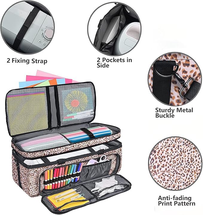 IMAGINING Carrying Case for Cricut Maker 3, Maker 4, Double-Layer Machine Bag with Cover for Cricut Explore 4, Explore 3, Explore Air 2, Storage Organizer for Cricut Accessories and Tools - Image 3