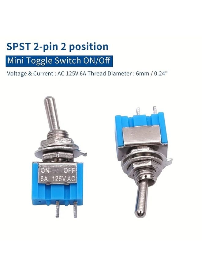 12 قطعة مفتاح تبديل ON-Off-ON بثلاثة أطراف 6 أمبير 125 فولت / 3 أمبير 250 فولت، مدمج ومتين مع نقطة اتصال نحاسية - Image 4