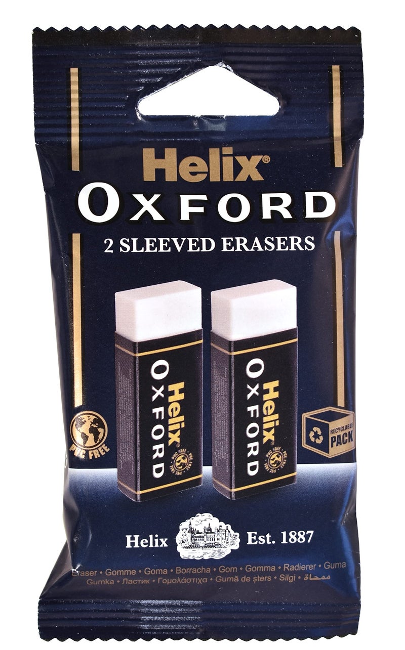 Helix Oxford Twin Pack of Erasers, Oxford Blue, Large - Image 1
