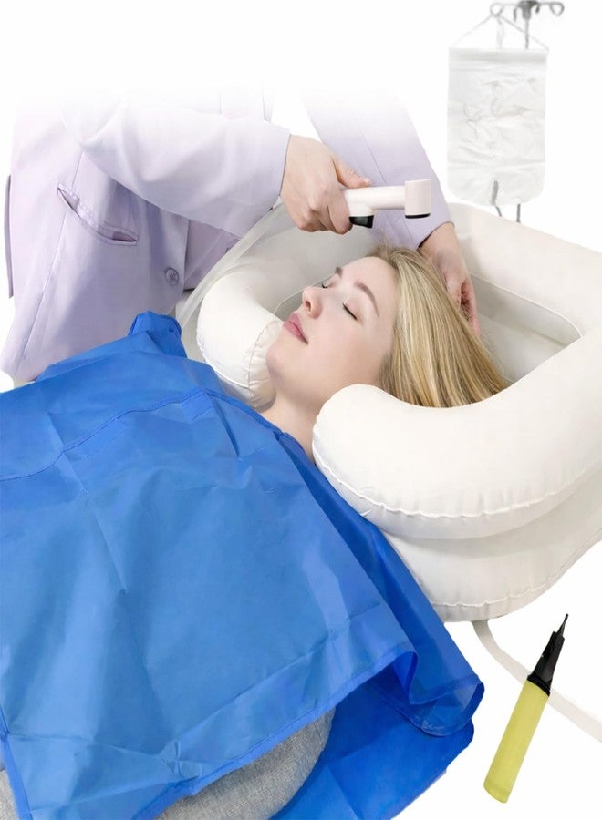 asdmm Inflatable Bedside Shampoo Basin - Hair Washing Shower System in Bed Bath for Bedridden Disabled Elderly Pregnancy(Set of 6) - Image 1