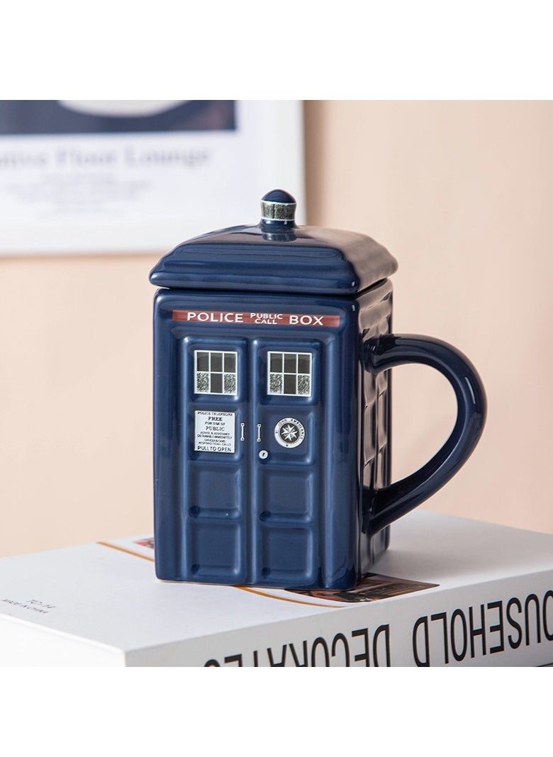MIXDE 500ML Ceramic Coffee Mug with Lid Cover For Tea Milk Mugs Funny Creative Gift  - Image 1