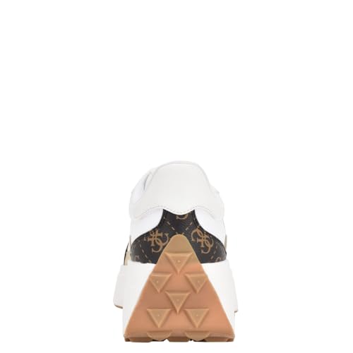 Guess Women's Calebb5 Sneaker, White/Brown 145, 9 - Image 3