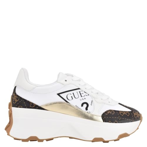 Guess Women's Calebb5 Sneaker, White/Brown 145, 9 - Image 2