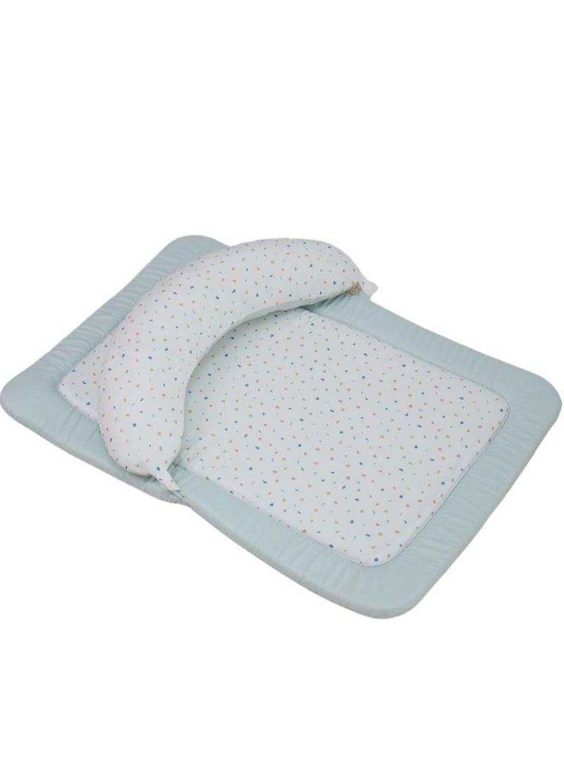 Clevamama Newborn Tummy Time Mat - Terrazzo | Newborn to 12 Months - Image 1