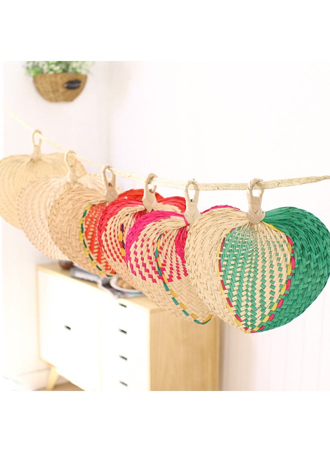 Generic - Summer Cool Cattail Fan Old-fashioned Color Handmade Cyber Celebrity Banana Fan Hanfu Classical Chinese Style Hand Rocker Fan-Specifications:Mini Size 10cm-Color:Yellow - Image 1