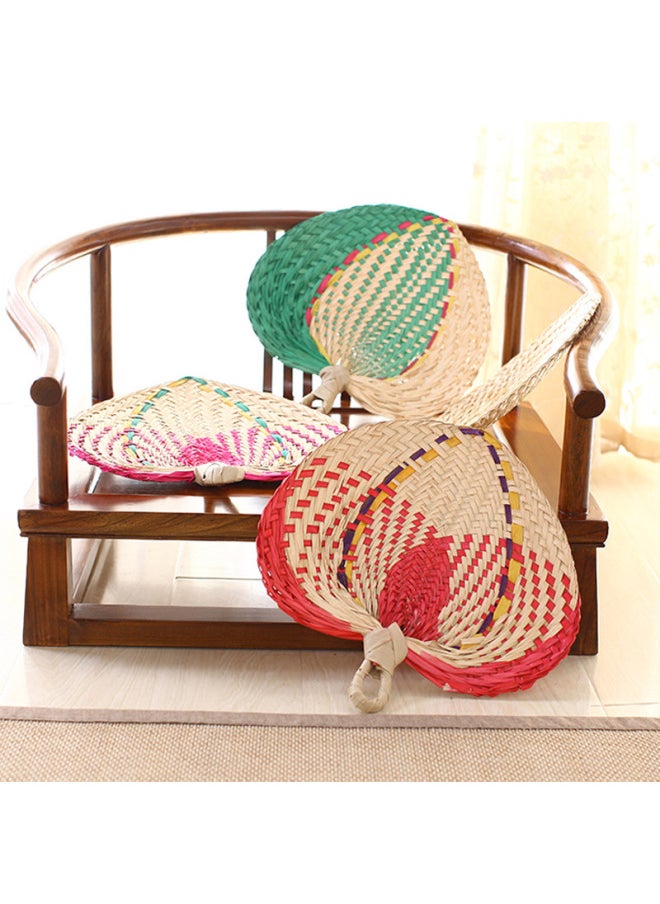 Generic - Summer Cool Cattail Fan Old-fashioned Color Handmade Cyber Celebrity Banana Fan Hanfu Classical Chinese Style Hand Rocker Fan-Specifications:Mini Size 10cm-Color:Yellow - Image 1