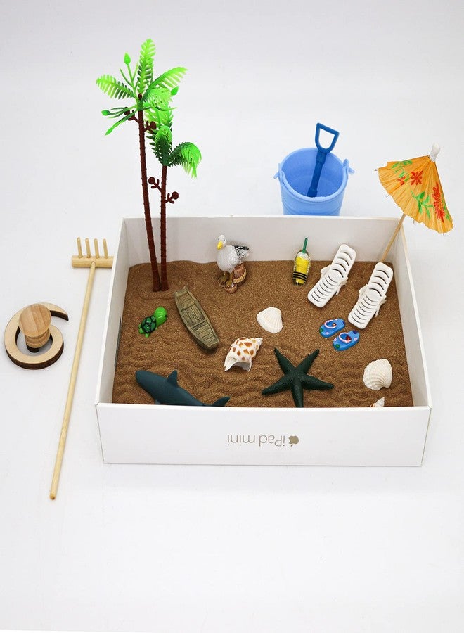 BangBangDa Beach Zen Garden Accessories Kit - Desktop Beach Fairy Garden Kit Sandbox Decor Tools Bamboo Rake Ornament Decoration Office Stress Relief Toys Therapy Man Woman Father Mather Meditation Zen Gifts - Image 2