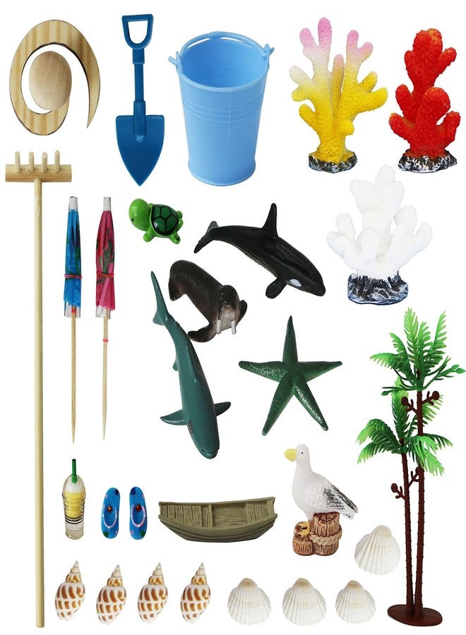 BangBangDa Beach Zen Garden Accessories Kit - Desktop Beach Fairy Garden Kit Sandbox Decor Tools Bamboo Rake Ornament Decoration Office Stress Relief Toys Therapy Man Woman Father Mather Meditation Zen Gifts - Image 1