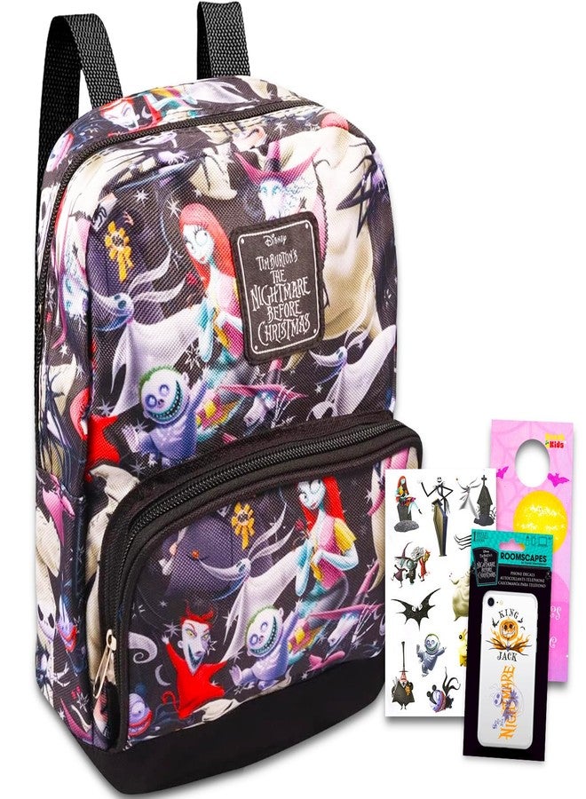 فاست فوروورد حقيبة ظهر مدرسية للأطفال من فيلم "كابوس قبل عيد الميلاد" ~ مجموعة من 4 قطع من اللوازم المدرسية: حقيبة ظهر صغيرة للأطفال مقاس 10 بوصات بتصميم جاك سكيلينغتون، ملصقات، والمزيد - Image 1