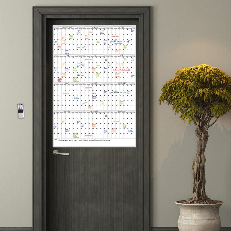JJPRO Dry Erase Wall Calendar - 38x26 Inches - Blank Undated Yearly Calendar - Whiteboard Premium Laminated Planner - Reusable Laminated Office Jumbo 12-Month Calendar (Vertical) - Image 5