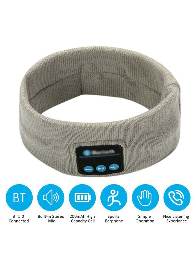 NIBEMINENT BT5.0 Connected Music Knitted Headband Headwear Headphone Grey - Image 3