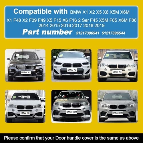 Goholy Car Door Handle Cover Cap Compatible with BMW X1 F48 X2 F39 X5 F15 X6 F16 X5M X6M F86 20142019 51217396541 51217396544 Door Key Cover Door Handle Accessories Lock Cap Fragrant Red Front Left - Image 3
