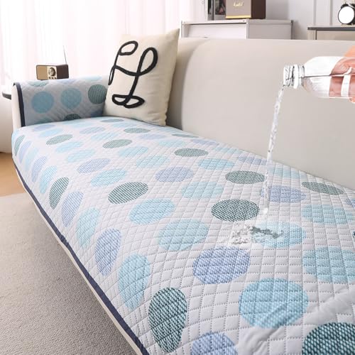 HOKIPO 'ShieldQuilt' 100% Leakproof Sofa Cover Mats for 1/2/3 Seater & L Shape Sofa. Make Your Own Sofa Cover Set, Reversible Sofa Mat Length 85(D) x 180(L) cm, Arctic Circles (IN-866-D5) - Image 1