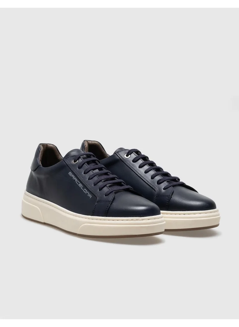 كاباني Genuine Leather Navy Blue Lace-up Men's Sports Shoes