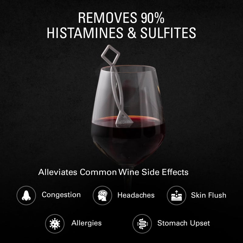 PureWine To Your Health PureWine Wine Wands Purifier, 3 Wine Filters Remover Histamines Sulfite - May Reduce and Alleviate Wine Allergies & Sensitivities - Restores Taste, Perfect Wine Pourer, Gifting, Holiday 3 - Image 3