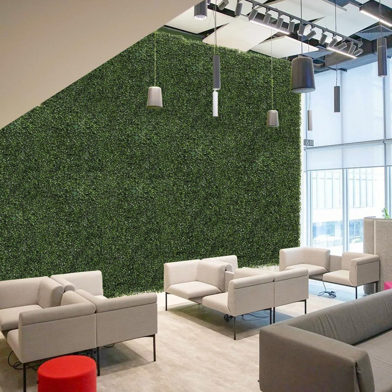 Luyue 12PCS 10â€Ã—10â€ Boxwood Panels, Artificial Grass Wall Panels Fake Greenery Backdrop Wall Grass Backdrop Artificial Plant Walls for Outdoor Indoor Garden Fence Backyard - Image 2