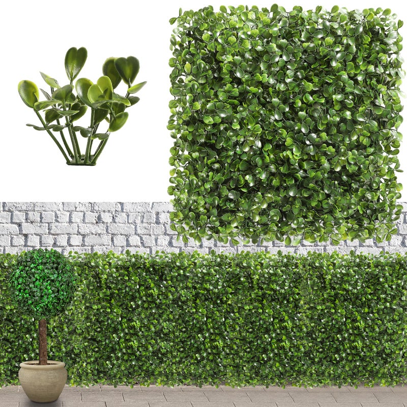 Luyue 12PCS 10â€Ã—10â€ Boxwood Panels, Artificial Grass Wall Panels Fake Greenery Backdrop Wall Grass Backdrop Artificial Plant Walls for Outdoor Indoor Garden Fence Backyard - Image 1