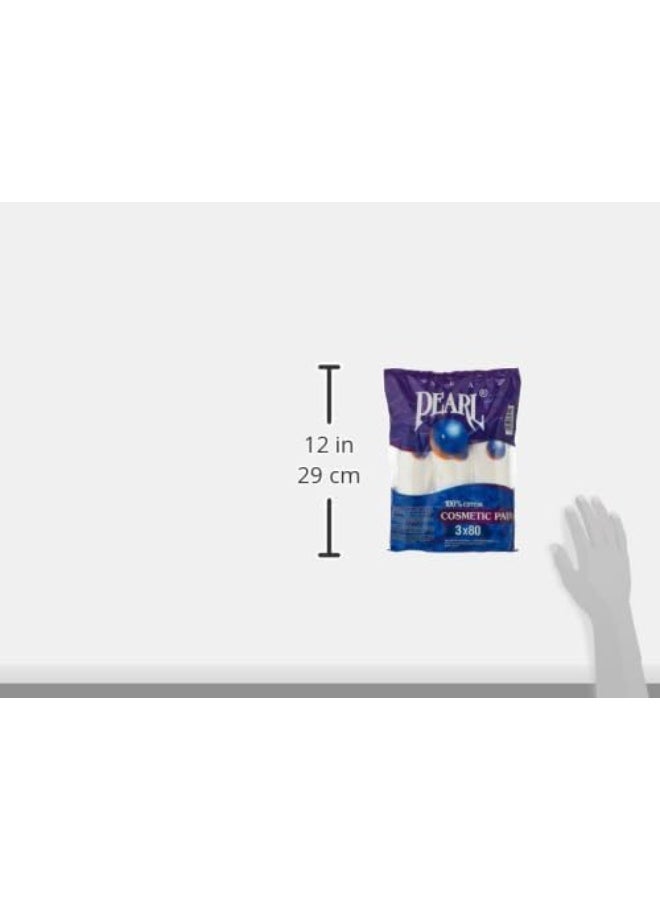 Pearl Cotton Make Up Cosmetics Pads, Ultra Soft Double-Sided Pure Cotton, Gentle, Perfect For Makeup Remover for all skin types, Facial Cleaning (Pack Of 3 X 80) - Image 2