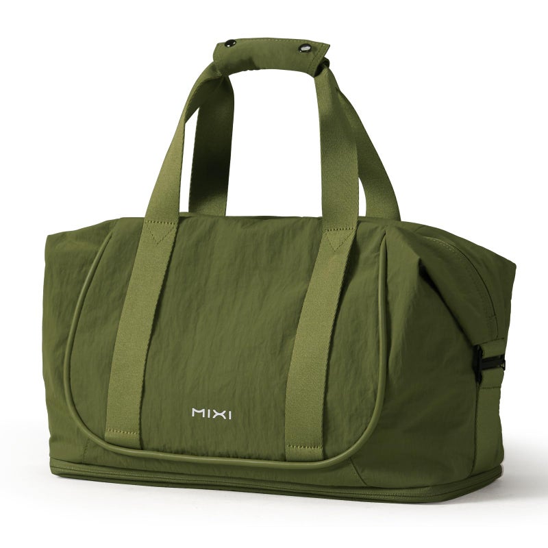 mixi Travel Tote Bag for Women Large Expandable Travel Bag Waterproof Lightweight Carry On Personal Item Weekender Shoulder Handbag, Jungle Green - Image 1