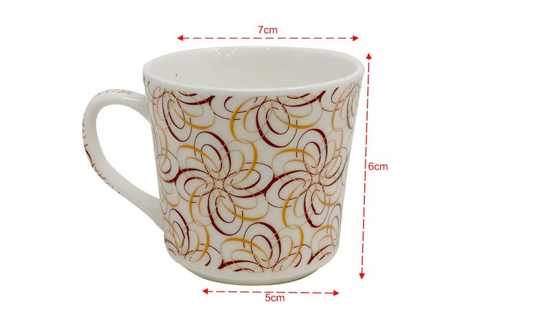 UPC U.P.C. Cup Set of 6 for Tea, Ceramic Tea Cups Set of 6, Microwave Safe Cup, Dishwasher Safe Cups, Bone-Ash Free Coffee Cups Set-150ml. - Image 3