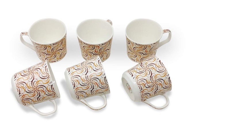 UPC U.P.C. Cup Set of 6 for Tea, Ceramic Tea Cups Set of 6, Microwave Safe Cup, Dishwasher Safe Cups, Bone-Ash Free Coffee Cups Set-150ml. - Image 2