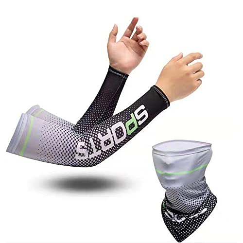FABSPORTS Cooling Arm Sleeves & Bandana combo for Men & Women with UV Protection, Quick Dry, for cycling, cricket, skating, biking etc - Image 1
