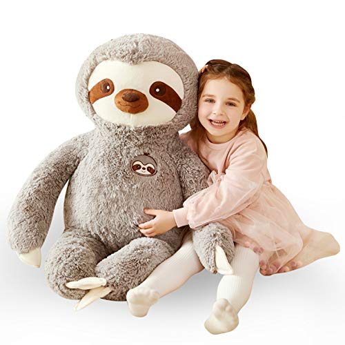IKASA Large Sloth Stuffed Animal Plush Bradypode Toy for Children (Gray, 30 inches) - Image 1