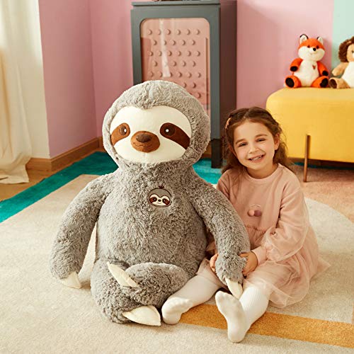 IKASA Large Sloth Stuffed Animal Plush Bradypode Toy for Children (Gray, 30 inches) - Image 2
