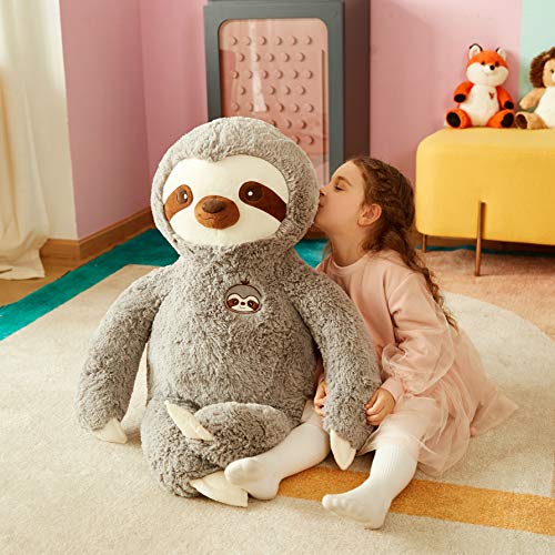 IKASA Large Sloth Stuffed Animal Plush Bradypode Toy for Children (Gray, 30 inches) - Image 3