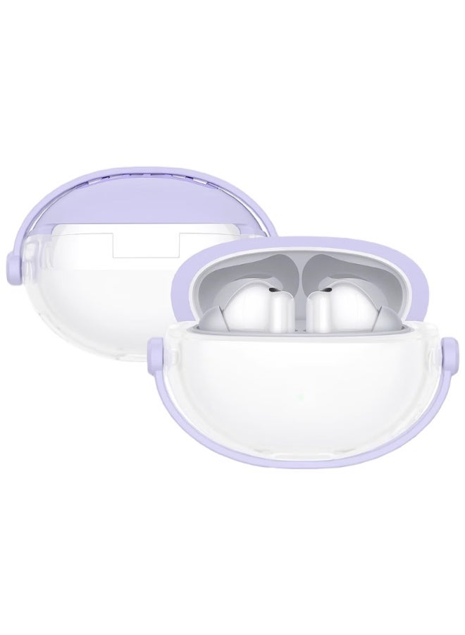 Chuangsi Mi Creative Thinking Silicone Case With Buckle For Huawei Freebuds 6i, Simple And Stylish Bluetooth Earphone Cover, Anti-drop And Anti-lost, Semi-transparent Purple - Image 1