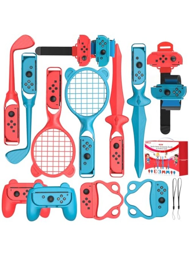 TELANPU 14 in 1 Switch Sports Games Accessories Bundle for Nintendo Switch Games, Family Bundle Accessory Kit Compatible with Switch/Switch OLED Sports Games - Image 1