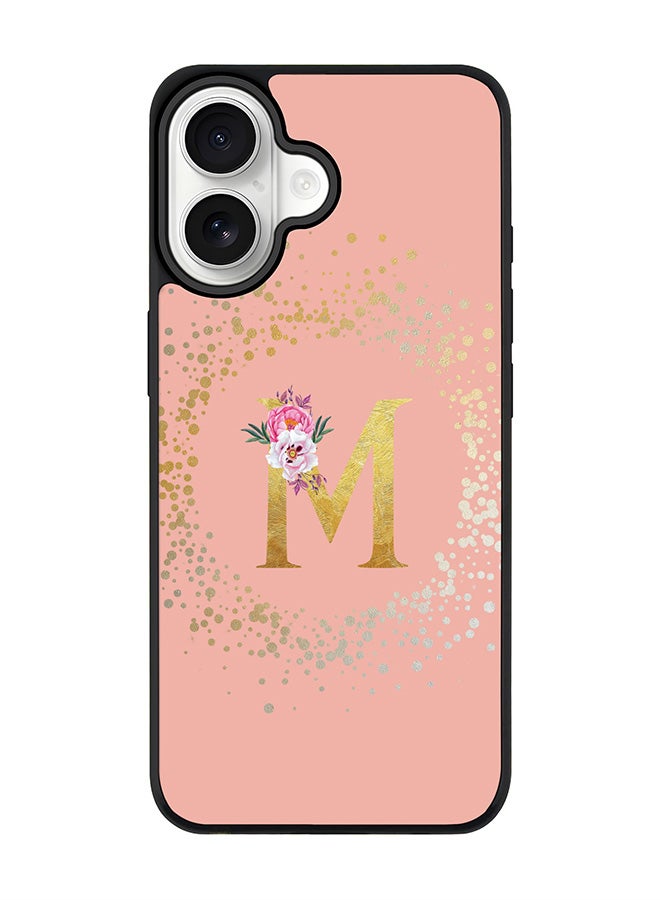 Stylizedd iPhone 17 Case, [Compatible with MagSafe] Slim Magnetic cover Phone Case iPhone 17 -Custom Monogram Floral - M  (Rose Pink ) - Image 1