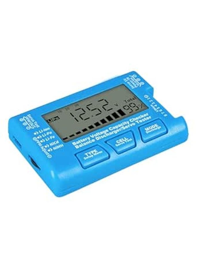 Digital Voltage Tester Battery Capacity Checker LCD Backlight For Li Ion LiPo NiMH Batteries Blue - Image 1
