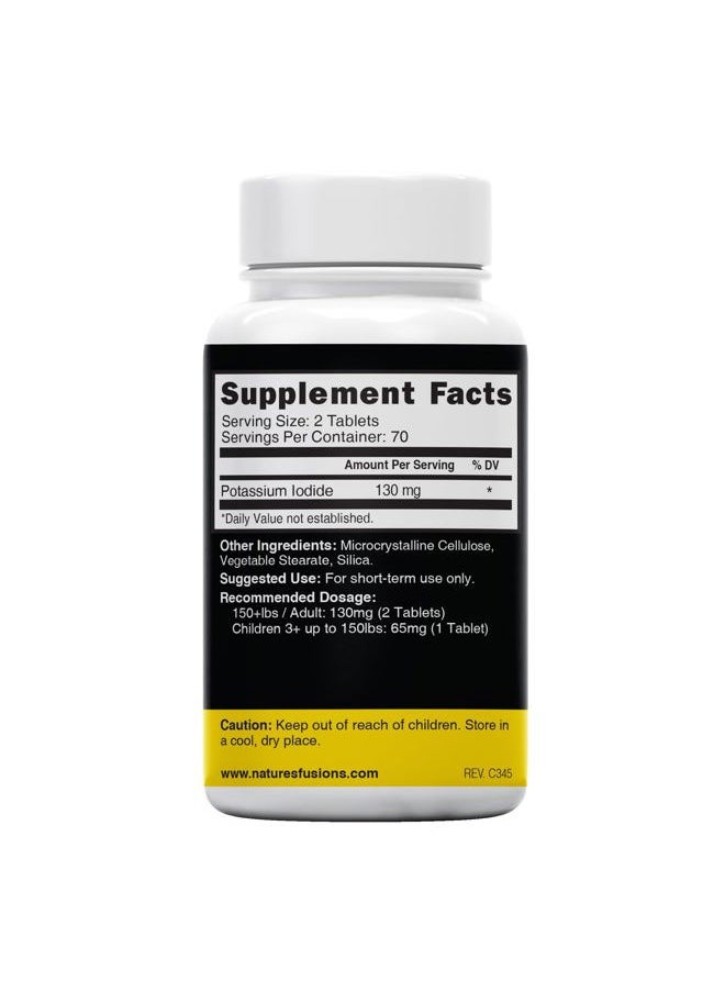 Potassium Iodide Tablets (Pack of 5) 130mg - 700 Tablets EXP 10/2032 - YODO Naciente - KI Pills - Yoduro de Potasio