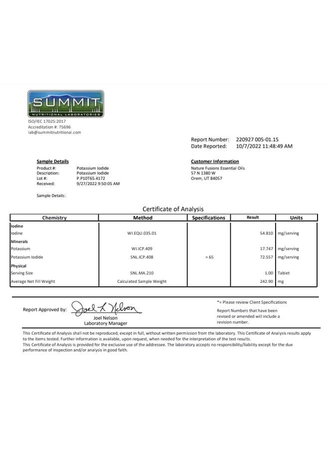 Nature'S Fusions (Pack of 5) Potassium Iodide, 130 mg, 5x140 Tablets - Image 4