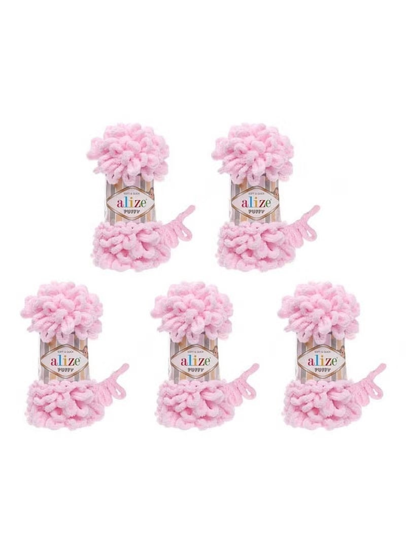 5 Pcs Alize Puffy 31 Micropolyester Hand Knitting Yarn For Blanket