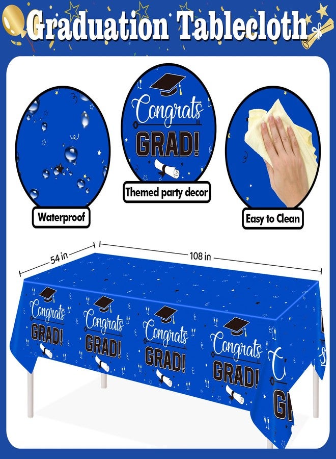DMIGHT 2025 Graduation Decorations Set, Class of 2025 Backdrop, Foil Balloons, Tablecloth, Hanging Swirls & Honeycomb Centerpieces Graduation Party Supplies for High School & College (BLUE) - Image 5