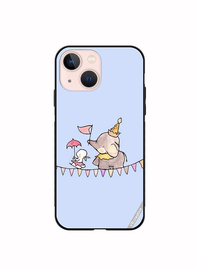 VR CREATIVE Protective Case Cover For Apple iPhone 13 Merry Elephant Design Multicolour - Image 1