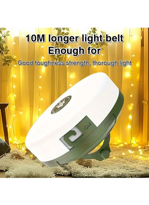 Camping Light String, 3 in 1 Camping Light Rechargeable(10m), RGB Portable Outdoor String Lights, Durable Tent Fairy Lights, USB Camp Lights for Camper, Multi-Modes