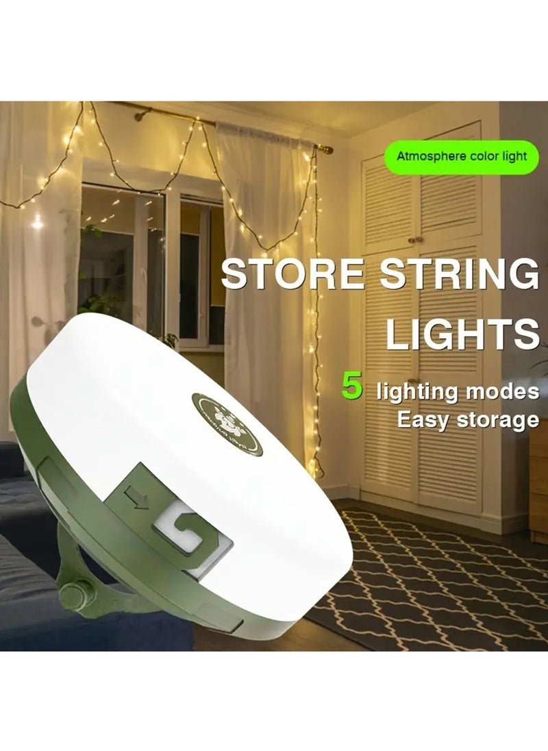 Camping Light String, 3 in 1 Camping Light Rechargeable(10m), RGB Portable Outdoor String Lights, Durable Tent Fairy Lights, USB Camp Lights for Camper, Multi-Modes