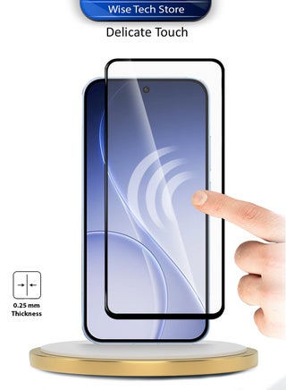 واقي شاشة زجاجي مقوّى كامل الغطاء بكامل الغراء لسلسلة Oppo Reno15 Pro 5G 2025 Premium E2E (MSGECN) - شفاف/أسود - view 4