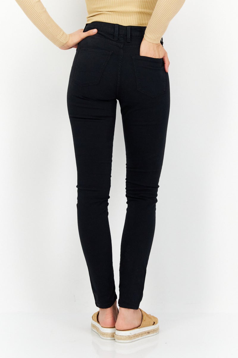 Pepe Jeans Women Slim Fit Plain Skinny Pants, Black - Image 4
